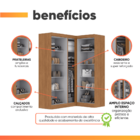 Guarda Roupas Modulado De Canto Madrid Com 5 Portas Maxel