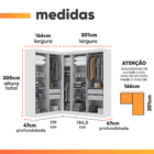 Guarda Roupas Modulado De Canto Madrid Com 9 Portas Maxel
