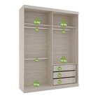 Guarda Roupas Modulado Solteiro 176cm 2 Portas De Correr 100%