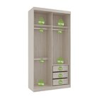 Guarda Roupas Modulado Solteiro Com Espelho 120cm 2 Portas De