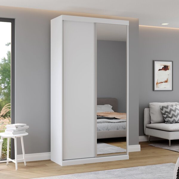 Guarda Roupas Modulado Solteiro Com Espelho 120cm 2 Portas De