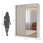 Guarda Roupas Modulado Solteiro Com Espelho 176cm 2 Portas De