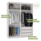 Guarda Roupas Modulado Solteiro Com Espelho 176cm 2 Portas De
