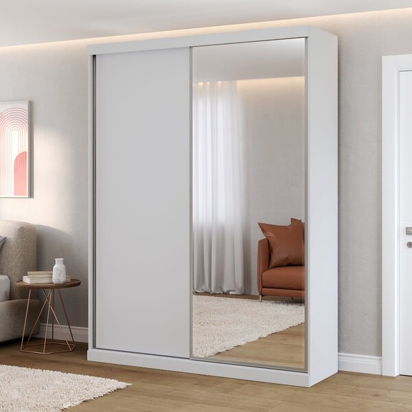 Guarda Roupas Modulado Solteiro Com Espelho 176cm 2 Portas De