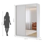 Guarda Roupas Modulado Solteiro Com Espelho 176cm 2 Portas De