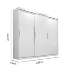 Guarda Roupas Nice 3 Portas de Correr - Branco