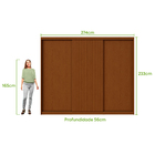 Guarda-roupas Ollie 274cm 3 Portas 3 Gavetas 7 Prateleiras Se