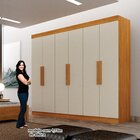 Guarda-roupas Para Quarto 6 Portas Delta Cinamomo/off White