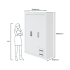 Guarda-roupas Rustic Clean 3 Portas C/esp  S/pes E Cx C/ Logo