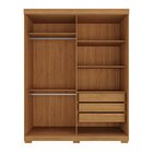 Guarda Roupas Solteiro 100% Mdf 2 Portas De Correr 3 Gavetas