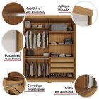 Guarda Roupas Solteiro 100% Mdf 2 Portas De Correr 3 Gavetas