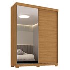 Guarda Roupas Solteiro 100% Mdf 2 Portas De Correr Espelho 3
