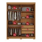 Guarda Roupas Solteiro 100% Mdf 2 Portas De Correr Espelho 3