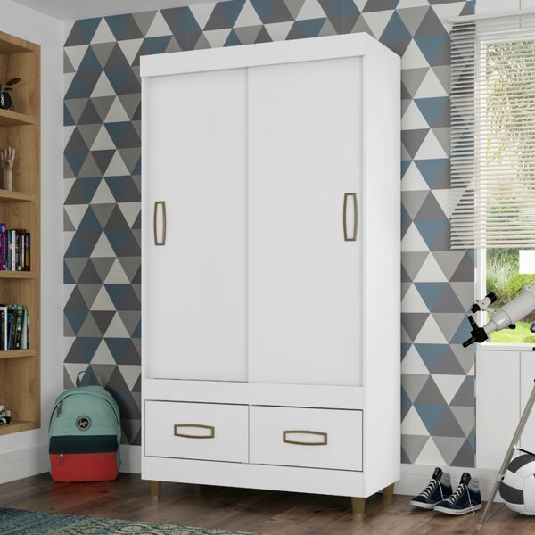 Guarda Roupas Solteiro 2 Portas 2 Gavetas E Pés Flex 20022 Ar