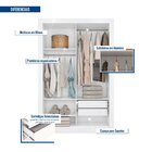 Guarda Roupas Solteiro 2 Portas 2 Gavetas Quito Espresso Móve