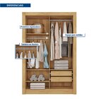 Guarda Roupas Solteiro 2 Portas 2 Gavetas Quito Espresso Móve