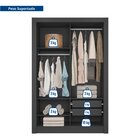 Guarda Roupas Solteiro 2 Portas 2 Gavetas Quito Espresso Móve