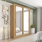 Guarda Roupas Solteiro 2 Portas Com Espelho Quito Espresso Mó