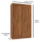 Guarda-roupas Solteiro 2 Portas De Correr 3 Gavetas Maceió –