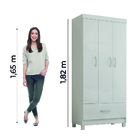 Guarda Roupas Solteiro 3 Portas 1 Gaveta Branco Prince Demobi