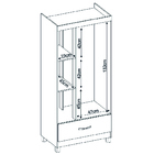 Guarda Roupas Solteiro 3 Portas 1 Gaveta Branco Prince Demobi