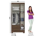 Guarda Roupas Solteiro 3 Portas 2 Gavetas Brizz Castanho Hp