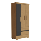 Guarda Roupas Solteiro 3 Portas 2 Gavetas Coimbra Atacama / G