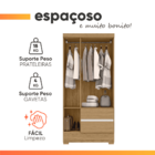 Guarda Roupas Solteiro 3 Portas 2 Gavetas Coimbra Atacama / O