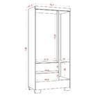 Guarda Roupas Solteiro 3 Portas 2 Gavetas Coimbra Atacama / O