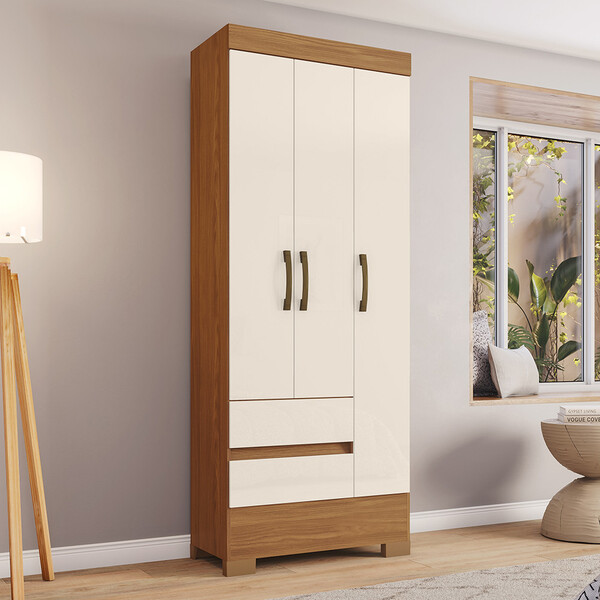 Guarda Roupas Solteiro 3 Portas 2 Gavetas Edu Casa 812