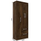 Guarda Roupas Solteiro 3 Portas 2 Gavetas Nobre Cacau