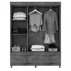 Guarda Roupas Solteiro 3 Portas 3 Gavetas E Pés Flexcolor 200