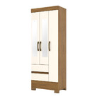 Guarda Roupas Solteiro 3 Portas Com Espelho 2 Gavetas Edu Cas