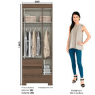 Guarda Roupas Solteiro 3 Portas Com Espelho 2 Gavetas Edu Cas
