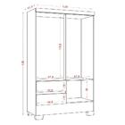 Guarda Roupas Solteiro 4 Portas 2 Gavetas Atacama / Off White