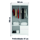 Guarda Roupas Solteiro 4 Portas 2 Gavetas Branco/rosa Flex Ló