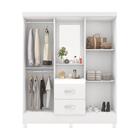 Guarda-roupas Solteiro 4 Portas 2 Gavetas E Espelho Multimóve