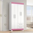 Guarda Roupas Solteiro 4 Portas 2 Gavetas Malta Branco Flex N