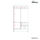 Guarda Roupas Solteiro 4 Portas 2 Gavetas Mobi Branco / Rosa