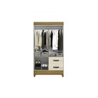 Guarda Roupas Solteiro 4 Portas 2 Gavetas Mobi Carvalho Grife