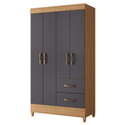 Guarda Roupas Solteiro 4 Portas 2 Gavetas Mobi Nature / Grafi