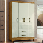 Guarda Roupas Solteiro 4 Portas 2 Gavetas Paraty Freijó / Off