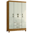 Guarda Roupas Solteiro 4 Portas 2 Gavetas Paraty Freijó / Off