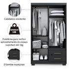 Guarda Roupas Solteiro 4 Portas 2 Gavetas Primacy Preto Batrol