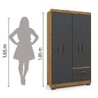 Guarda Roupas Solteiro 4 Portas 2 Gavetas Primacy Ypê/grafite