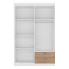 Guarda Roupas Solteiro 4 Portas 2 Gavetas Vedere Branco/avelã