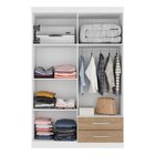 Guarda Roupas Solteiro 4 Portas 2 Gavetas Vedere Branco/avelã