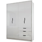 Guarda Roupas Solteiro 4 Portas e 3 Gavetas Brilho Conect – S