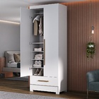 Guarda Roupas Solteiro Abel 2 Portas 1 Gaveta Branco/nature -