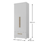 Guarda Roupas Solteiro Abel 2 Portas 1 Gaveta Branco/nature -